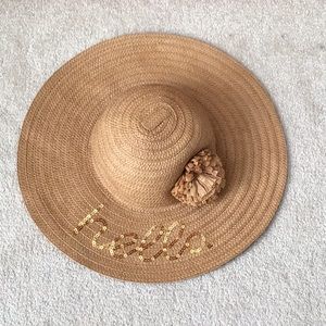 Tan flower sun hat